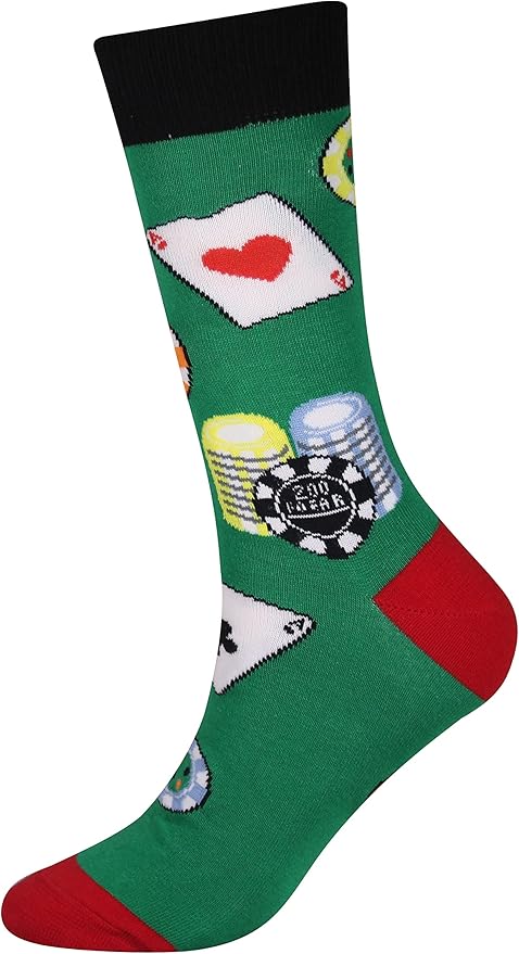 Cansok Men's 2/4 Packs Fun Crazy Novelty Dress Crew Socks