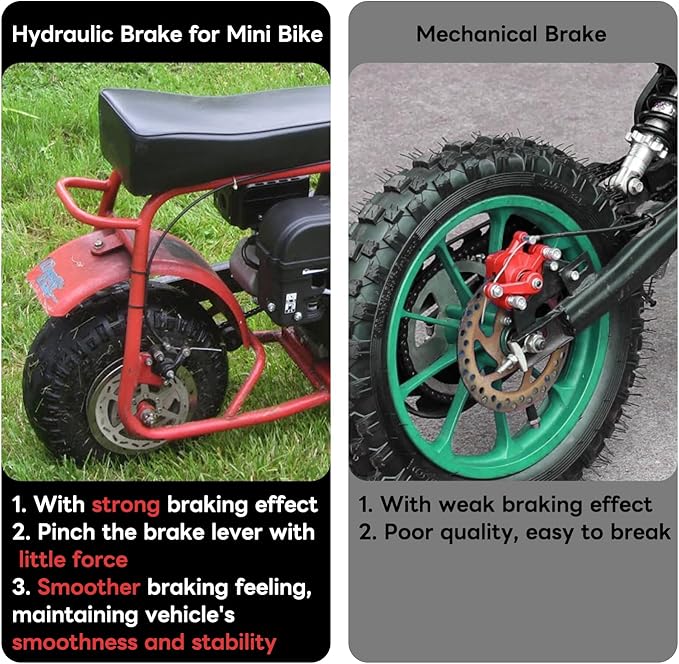 Mini Bike Hydraulic Disc Brake Kit SENJWARM, with Hand Brake Master Cylinder Caliper 50 inch, Compatible with Mini Bike Baja Doodlebug DB30 Blitz Dirt Bug Racer Coleman Predator 79cc 97cc 2.8hp