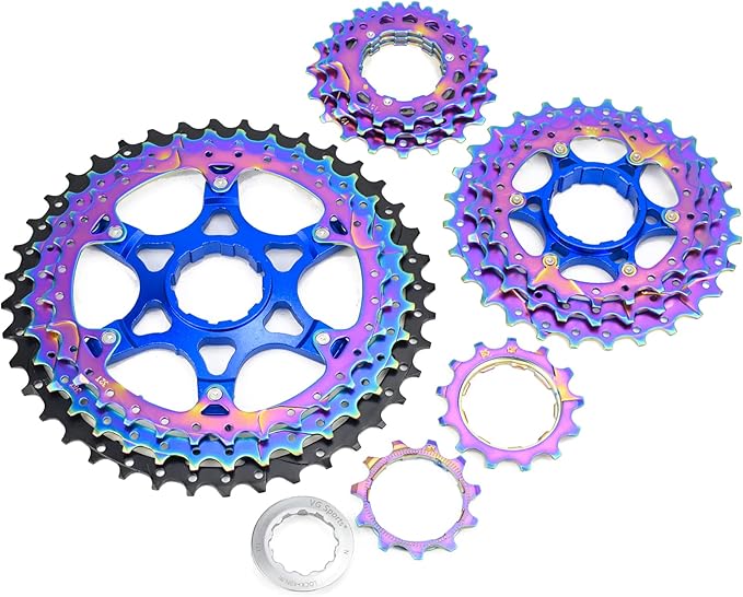 VG SPORTS 8/9/10/11/12 Speed Ultra-Light Bike Cassette for Mountain Bike 11-40T/11-42T/11-46T/11-50T/11-52T MTB Cassette Lightweight Aluminum Bracket Cassette