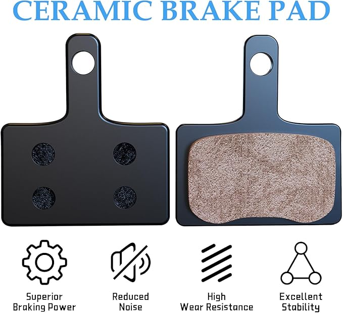 Ceramic Bike Brake Pads Set Compatible for Tektro Shimano TRP Deore Br-M575 B01s Mt200 M525 M515 T615 T675 M505 M495 M486 M485, Mountain MTB Ebike Brake Pads[4 Pieces Brakes+1 Adjusting Tool]