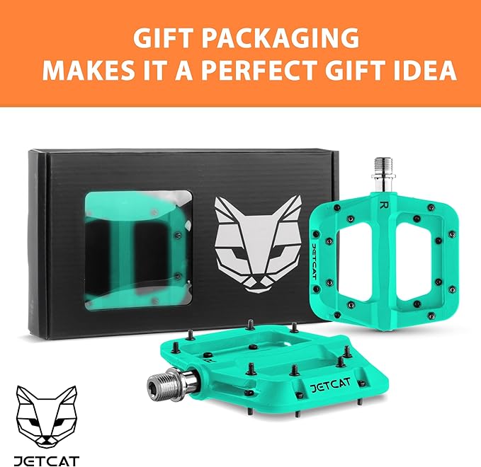 Mountain Bike Pedals Flat - MTB Pedals Flat, Bicycle Pedals for BMX/MTN/Road/Gravel/EBike, BMX Pedals, Platform Pedals, Adults & Kids Bike Replacement Upgrades Parts 9/16