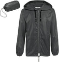 COOFANDY Mens Packable Rain Jacket Lightweight Waterproof Raincoat with Hood Outdoor Rain Gear Travel Hiking Cycling