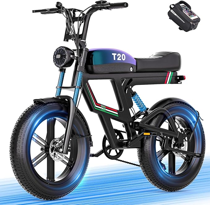 Electric Bike for Adults,2500W Peak Motor, 100 Miles, 48V 23AH Battery Electric Dirt Bike, 33MPH, NFC/Password Unlock, 7-Speed, Dual Suspension 20" Fat tire Ebikes for Adults
