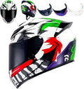 Full Face Motorcycle Helmet Racing Motocross Helmets with Pinlock Compatible Clear&Tinted Visors DOT Model Approved Street Bike Helmet