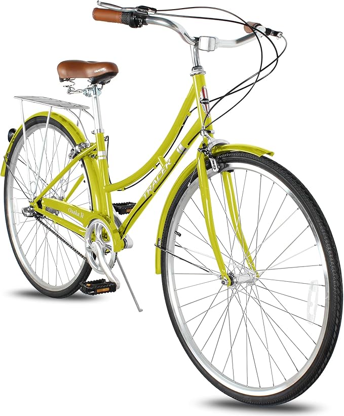 Tracer Osaka Hybrid Bikes, Steel Frame, Shimano Nexus Inter 3/7 Speed, Brown Seat Brown Grips, Road Bike, City Bike, Multiple Colors