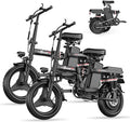 Electric Bike for Adults Teens, 1200W Peak Motor, 25MPH Folding E-Bike, 480/720Wh Battery, 45 Miles Range, Advanced 6/8 Point Suspension, 14" Compact Electric Bicycle with Pedals for Commuting