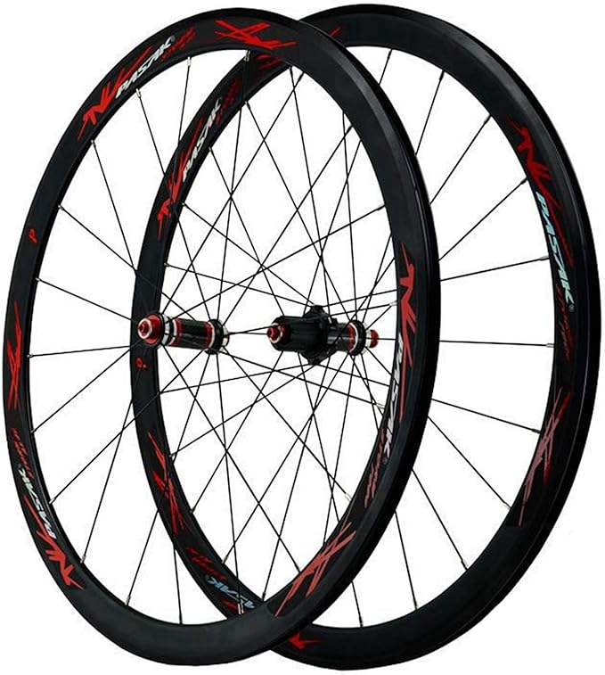 Carbon Fiber 700C Road Bikes Wheelset 40mm Aluminum Rim Front + Rear Wheel C/V Brake Quick Release 7 8 9 1011 Speed Matte