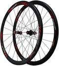 Carbon Fiber 700C Road Bikes Wheelset 40mm Aluminum Rim Front + Rear Wheel C/V Brake Quick Release 7 8 9 1011 Speed Matte