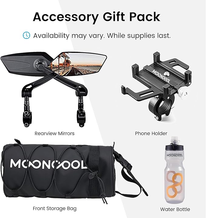 MOONCOOL 1000W 4" Fat Tire Electric Tricycle for Adults, 48V 14.5Ah All-Terrain Aluminum 20" E-Trike, Front Suspension, 7-Speed, 400lbs Max Payload