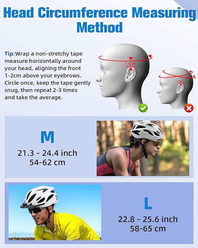 Zacro Adult Bike Helmet, Safety Certified Cycling Helmet for Men Women, Lightweight with Detachable Visor, Adjustable Dial Fit 58-65cm, for Road/Mountain/Commuting,White
