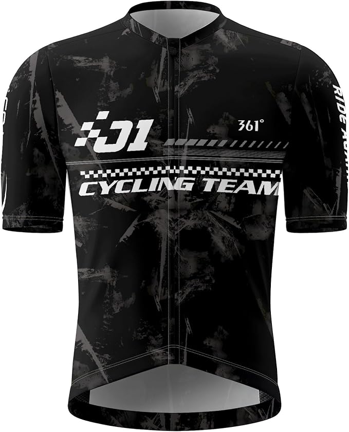 Men's Cycling Jersey Short Sleeve Breathable Quick Dry Bike Shirt Lightweight MTB Road Bicycle Jersey Full Zip 3 Rear Pockets