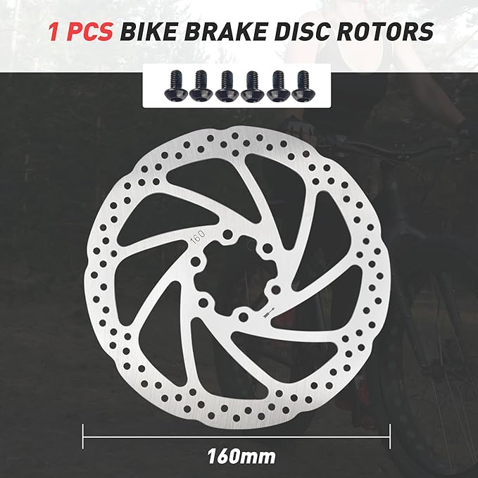 E830-Pro 2-Pin Power-off Connector 2-Pistons E-Bike Electric Power-Off Hydraulic Front/Rear/Set Brake with 160mm 6 bolts Disc Rotor, Hydraulic Disc Brake Caliper Lever for e-Bike, Fat Bike