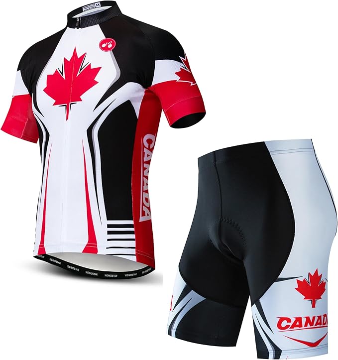JPOJPO Cycling Jersey Men Set Bike Shirt Kit Short Sleeve Clothing Tops+5D Padded Shorts Summer Breathable Quick-Dry S-3XL