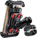 Lamicall Motorcycle Phone Mount Holder - [Dual Vibration Dampener] [Metal Adjustment Arm] Motorcycle Cell Phone Holder, Bike Handlebar Phone Mount, for iPhone 16 15 14 Pro Max, 4.7-6.7" Phones, Red