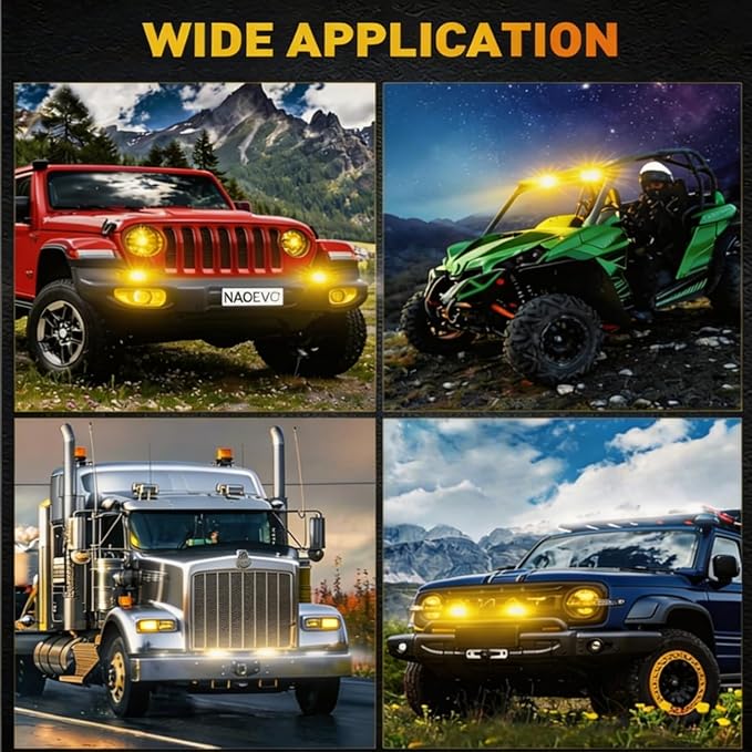 YCHOW-TECH Amber 6 Inch LED Light Bar, 2PCS 120W Single Rows Spot Beam Slim LED Pods Fog Light Assembly Work Off Road Driving Backup Light for Truck ATV SUV UTV Motorcycle Boat