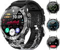 Military Smartwatch for Men, GPS Smart Watches Bluetooth Calls, 1.43" AMOLED Fitness Tracker with 530 mAh Large Battery/3ATM Waterproof/Compass/Air Pressure/Altitude for Android iOS