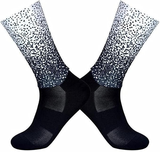 Aero Socks Cycling Aero Socks For Men Anti-Slip Silicone Aero White Line Cycling Sports Running Socks 6-11