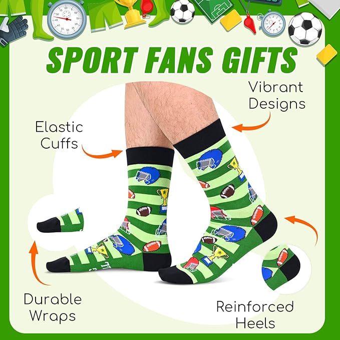 Zmart Sport Gifts for Men - Softball Basketball Volleyball Wrestling Plane Bike Socks