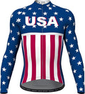 Lo.gas USA Cycling Jersey Men Short Sleeve Bike Biking Shirts American Flag Road Bicycle Clothing Full Zip with Pockets