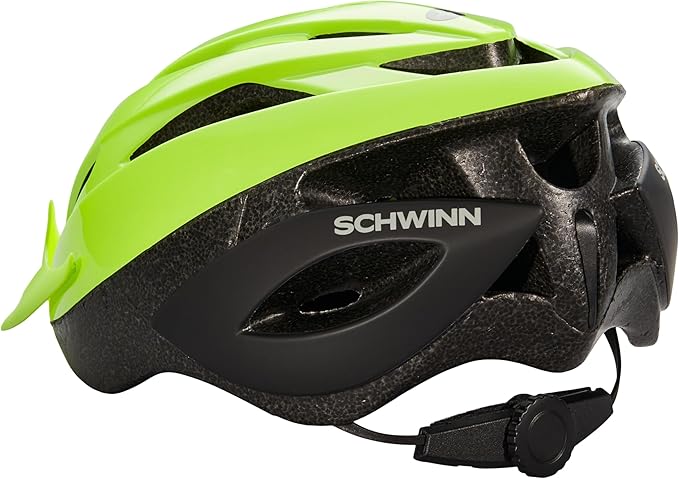 Schwinn Thrasher Helmet for Adults, Size 58-62 cm for Riders Ages 14+, Microshell, Adjustable Dial & Straps, Interior Padding, Air Vents, Lighted or Unlit, Visor, Adult Bike Helmet
