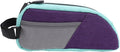 Fockety Top Tube Bike Bag, Color Blocking 0.8L Bike Frame Bag Bike Frame Storage Bag Bike Accessories Pouch for Mountain Road Bikes (Purple Green)