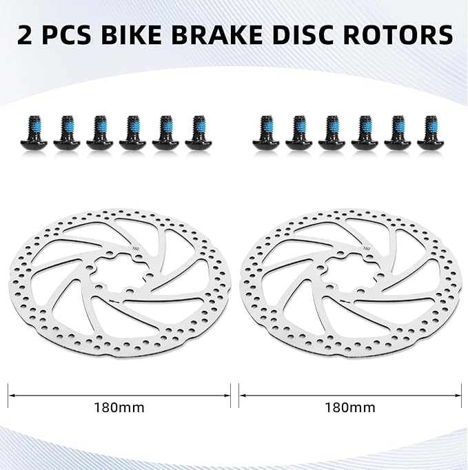 Z00M HB875E Ebike Hydraulic Disc Brake Set, Electric Power-Off Hydraulic Brake Set with 180mm Rotors, Pre-Bled with Mineral Oil Brakes Kit for eBike, Mountain Bike, Road Bike