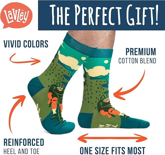 Lavley Bike Socks - Gifts for cyclists and mountain bikers - Fun holiday or birthday gift - Great stocking stuffer