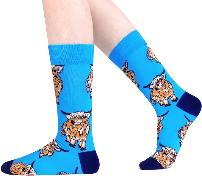 WeciBor Men's Dress Funny Crazy Colorful Novelty Combed Cotton Crew Socks 12 Pack - Size 7-10/10-13/13-15