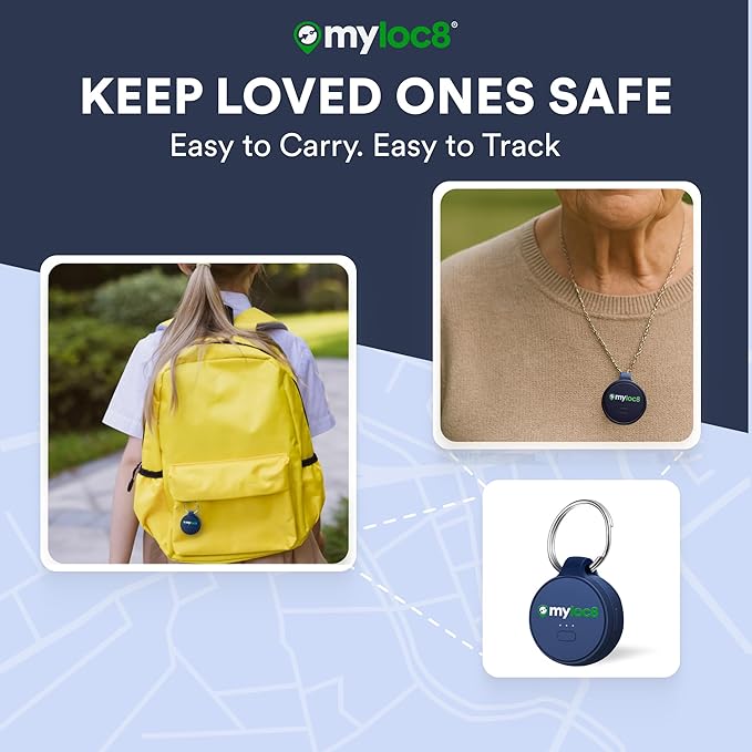 GPS Tracker for Kids with SOS Button – Real Time Tracking Device for Kids, Backpack, Keys - Smart Alerts - Long Battery Life Locator Tag – Android & iOS Compatible (12-Mo Subscription Included)