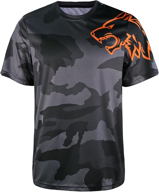 Wisdom Leaves Mens Mountain Bike Jersey Short Sleeve MTB Shirts Moisture-Wicking and Quick-Dry