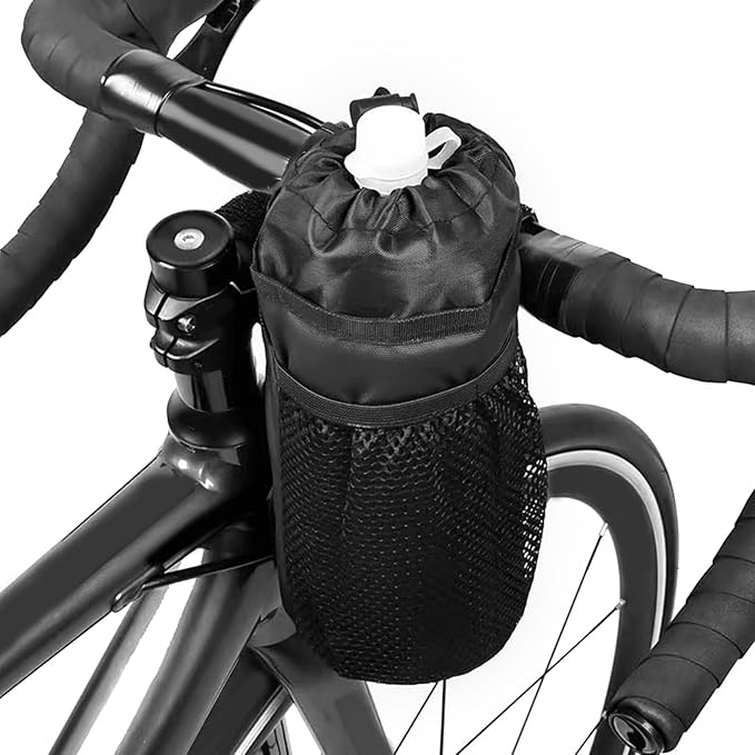 Bike Water Bottle Holder Bag Bike Bag Handlebar Stem Bag Bicycles Cup Drink Holder Insulated Stem Bag Bike Storage Pouch Bike Water Bottle Holder Bag Insulated Drink Cup Holder Handlebar Frame Strap