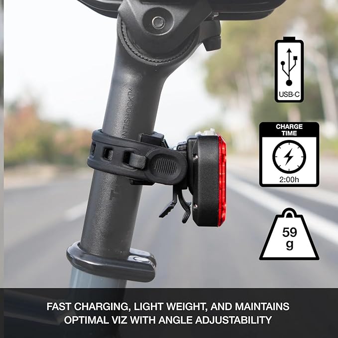 Niterider Lumina Boost 1250 + Vmax+ 180 Bike Light Combo Pack 1250 Front & 180 Rear Lumen USB-C Rechargeable LED Headlight Taillight Set IP64 Waterproof 13 Modes Bicycle Safety Commuting Night Riding