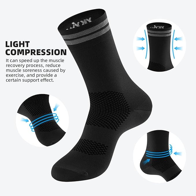 YKYWBIKE Cycling Socks for Men Women-Athletic Crew Bike Socks,Compression Biking Socks for Men Cycling,MTB Riding Socks