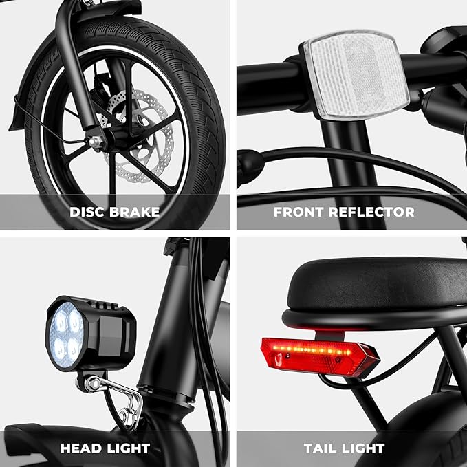 WINDHORSE 16" Folding Electric Bike for Adults, 630W Peak Electric Bicycle, 20MPH, 20-35 Miles Range, 288Wh Removable Battery, UL2849 Certified Commuter Ebike