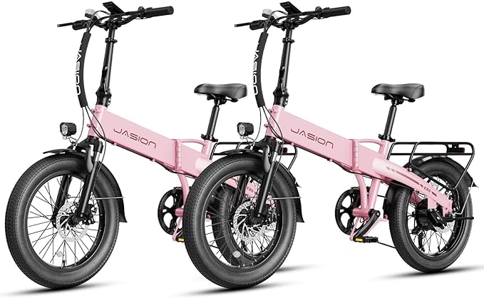 Jasion Electric Bike for Adults, 1000W Peak Motor Foldable Ebike, Aluminum 20'' Fat Tire Electric Bicycle Built-in 48V Removable Battery, EBS Commuter E Bikes up to 23 MPH & 45 Miles Max Range