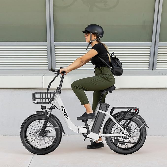 Electric Bike for Adults 20" Fat Tire1300W Peak Motor 52V 13AH Removable Battery Max Range 35 Miles,28MPH,Folding EBike with Shimano 7 Speed and Adjustable Seat