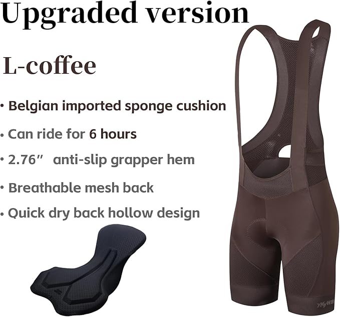 Cycling Bib Shorts for Men - Road Bike Bicycle Breathable Padded Riding Tights