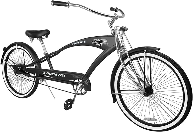 MICARGI 24/26 Inch Adult Cruiser Bicycle Hybrid Bike 1/7 Speeds Commuter Bike for Women, Men, Seniors,Step-Through or Step-Over Bike Steel Frame Multi Colors Style
