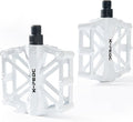 Bike Pedals 9/16 for MTB, Mountain Road Bicycle Flat Pedal, with 16 Anti-Skid Pins -Universal Lightweight Aluminum Alloy Platform Pedal for Travel Cycle-Cross Bikes etc