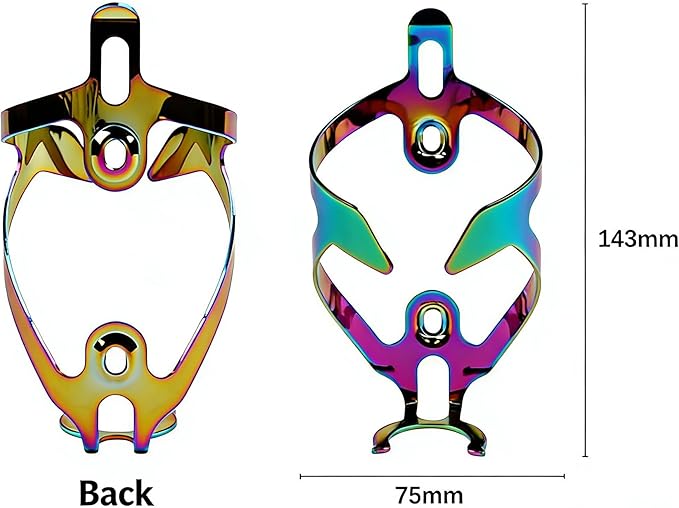 Ultra-Light Colorful Aluminum Alloy Bike Water Bottle Cage, Universal 360° Wrap Anti-Shake Bottle Holder for Mountain Road Bikes with Wrench & Screws (Silver)