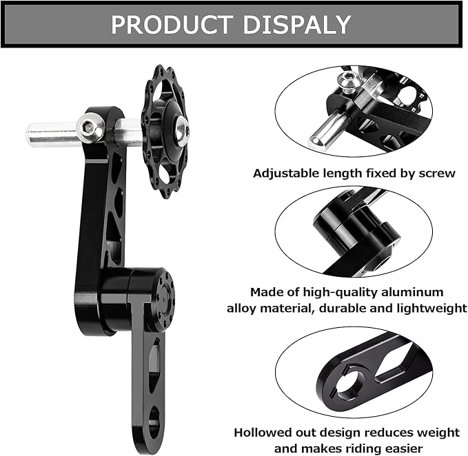 PSLER Bike Single Speed Chain Tensioner, Aluminum Alloy Bicycle Chain Guide with Derailleur Hanger, Foldable Bike Chain Stabilizer Replacement for MTB Road Cycling Accessories