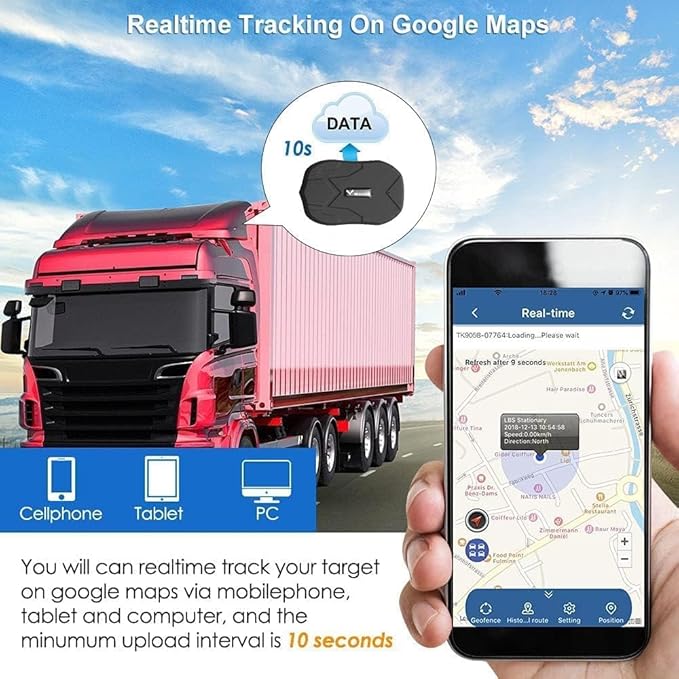 GPS Tracker for Vehicles Winnes 4G TK905B Locator Real-time Tracking Magnetic Device with 10000mah Battery Waterproof Tracker Anti-Theft Alarm for Car,SIM Card Needed