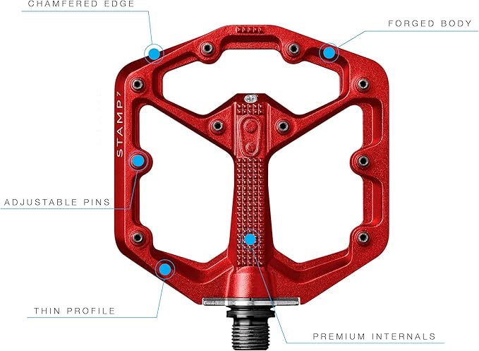 Crankbrothers Stamp Flat MTB Pedals - Size-Specific, Lightweight, Versatile, Durable Bike Pedals
