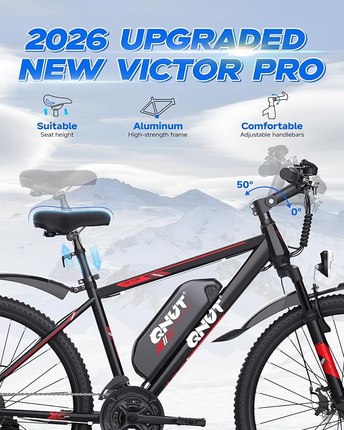 Electric Bike for Adults & Teens - 350W 26" Victor Ebike - 21-Speed, 20Mph Up to 40Miles with Dual Disc Brakes, Commuter E-MTB for Men Women | UL 2849 Certified