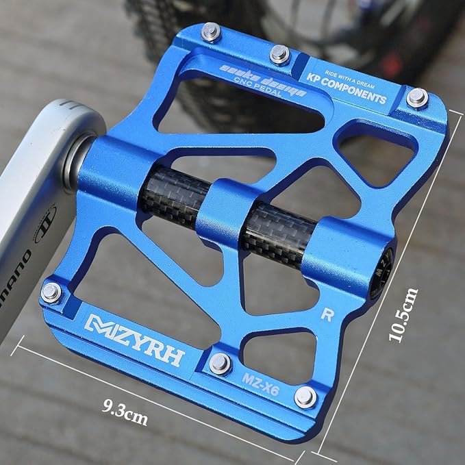 ThinkTop Mountain Bike Pedals MTB BMX Pedals Flats 9/16'' Sealed 3 Bearing Lightweight Aluminum Wider Platform Pedals for Road Bike Bicycle