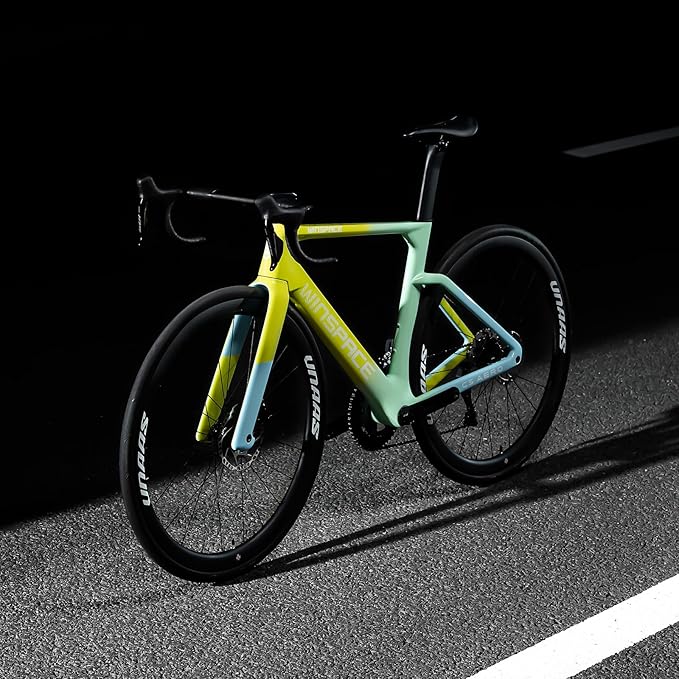 WINSPACE UNAAS Hard Carbon Fiber Wheelset 700C Disc Brake 50mm Depth Ultralight 1609g Road Bike Wheels, Tubeless Ready Pillar 1423 Spoke.