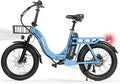 1200W Peak Folding Electric Bike for Adults, 28MPH 48V 10.4Ah Removable Battery, 55-Mile Range, 20"x3" Fat Tire, Step-Thru Ebike with Basket 7-Speed – Commuter E-Bike