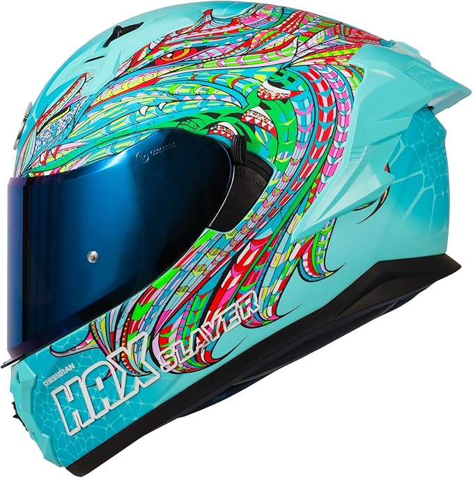 HAX Obsidian Pro Full Face Dual Visor Adult Motorcycle Helmet for Motorbike Street Bike with Pinlock Ready DOT Approved Slyer Aqa L