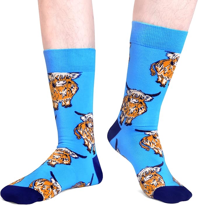 WeciBor Men's Dress Funny Crazy Colorful Novelty Combed Cotton Crew Socks 12 Pack - Size 7-10/10-13/13-15