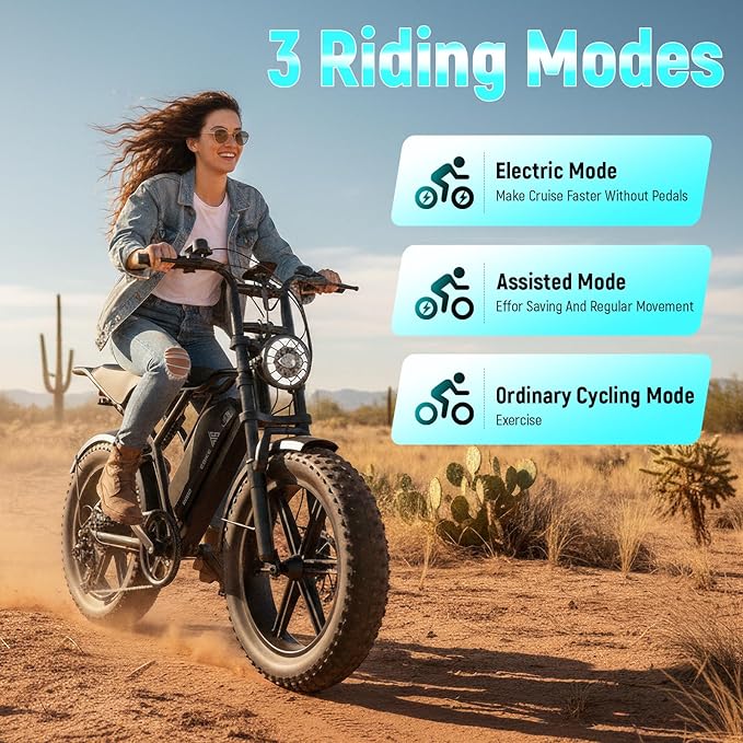 TST Electric Bike for Adults, 1500W Peak Motor, 28 MPH, 20" x 4.0" Fat Tire E-Bike, 48V 15Ah/25Ah Removable Battery, Dual Hydraulic Disc Brakes, Dual Suspension, LCD & APP, UL 2849 Certification